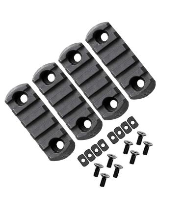 Gotical 5 Slots M-LOK Polymer Rail Section for M Lok Handguard Three Slots Rail Picatinny Rail Set of 2 Pieces Polymer Material Import from Japan (Pack of 4)