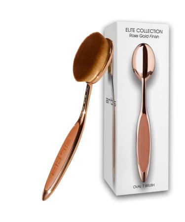 Artis Elite Oval 7 Brush | Oval Makeup Brush | Luxury Synthetic Foundation Brush | Ideal For Foundation SPF Skincare | Use With Liquids Powders and Creams | Creates Airbrush Finish Rose Gold Blonde Fibre