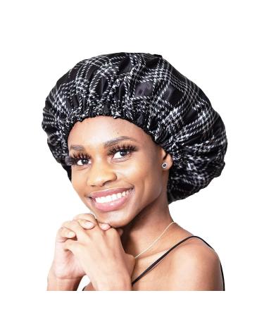 BONNET QUEEN Silk Satin Hair Bonnet for Sleeping - Double Layer Reversible Night Sleep Cap for Curly Hair - Buy Online on GoSupps.com