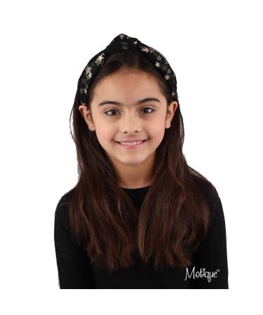 Black Gold Starry Holiday Tulle Turban Knot Headband for Women and Girls - Buy Online on GoSupps.com