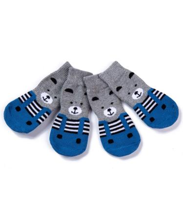 PET Heroic Indoor Anti-slip socks for dogs and cats-6 sizes from S to 3XL for small-riani animals-paw protection and traction thanks to silicone gel Blue Bear XL