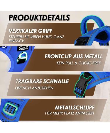 Eyin Adjustable Dog Harness for Small Dogs - Breathable Reflective Padded with Handle - Ideal for Daily Training (Light Blue Size S) - Buy Online on GoSupps.com