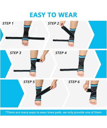 Milaiun Adjustable Ankle Bandage - Support for Weak Joints Arthritis & Sports - 1 Pair - Buy Online on GoSupps.com