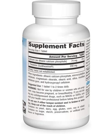 Source Naturals L-Theanine 200 mg â€“ Relaxation Support | 60 Tablets - Buy Online on GoSupps.com