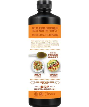 Manitoba Harvest Hemp Seed Oil Cold Pressed Premium Quality 12g of Omegas 3 & 6 Per Serving Hydrate & Nourish Skin Non-GMO Vegan Gluten Free Great for cooking salad dressings 12 Fl Oz 12 Fl Oz (Pack of 1) - Buy Online on GoSupps.com