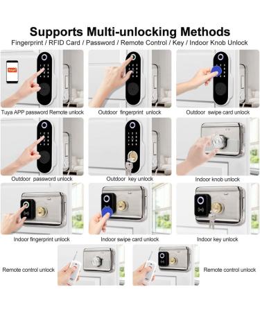 Fingerprint Lock Electronic Smart Door Locks Waterproof WiFi Card APP Unlock Access Control System Password Card Outdoor (Color : Package C 3) (Package a 1) - Buy Online on GoSupps.com