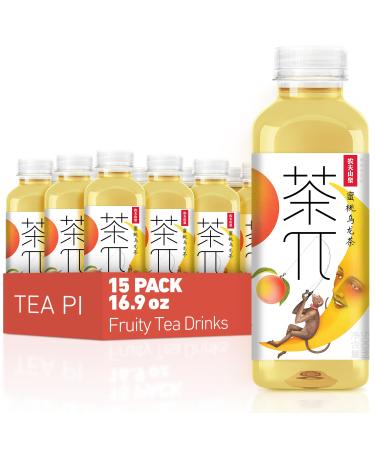 Tea PI Iced Tea Peach Oolong Tea Sweet Iced Fruit Tea Bottles Real Juice -16.9 fl oz 500mL 15 Pack