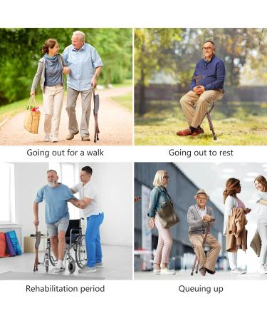 LINGTHIN Walking Stick with Seat for Men | 136kg Capacity | Height Adjustable & Foldable | Dual-Use Cane and Stool for Elderly & Disabled - Buy Online on GoSupps.com