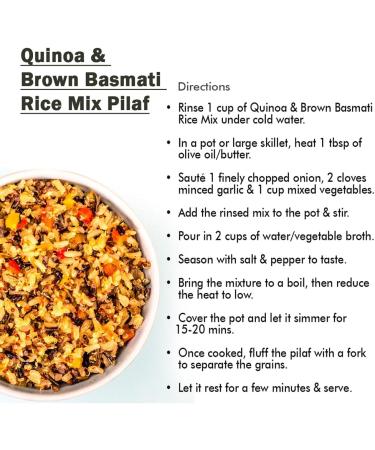 Quinoa and Brown Basmati Rice Whole Grain Mix by Pride of India Organic and Nutritious Farm Fresh Vegan & Vegetarian Friendly Diet Ideas - 24 Oz. Food Grade Storage Jars - Buy Online on GoSupps.com