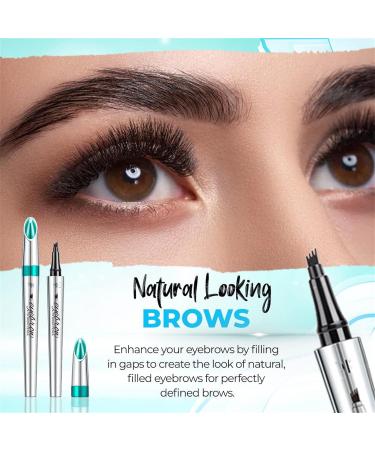 Blapee Eyebrow Pencil Atikisoi Eyebrow Pencil Eyebrow Microblading Pen 3D Waterproof Microblading Eyebrow Pen with 4 Tip Brow Pencil Long-Lasting Fills Brow Makeup (Grey) - Buy Online on GoSupps.com