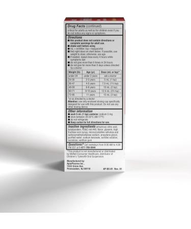 Kids' Acetaminophen Oral Suspension for Pain & Fever Relief - Buy Online on GoSupps.com