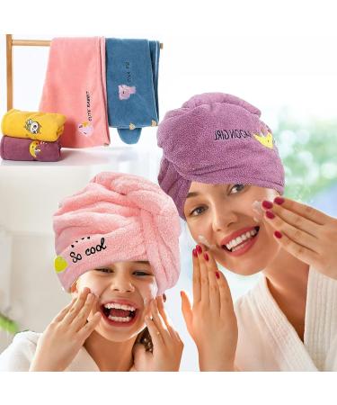 YQBFTC Microfiber Turban Hair Dryer - Quick-Drying Hair Towel for Women & Girls | Super Absorbent All Hair Types - Pink Purple Blue Set of 6 - Buy Online on GoSupps.com