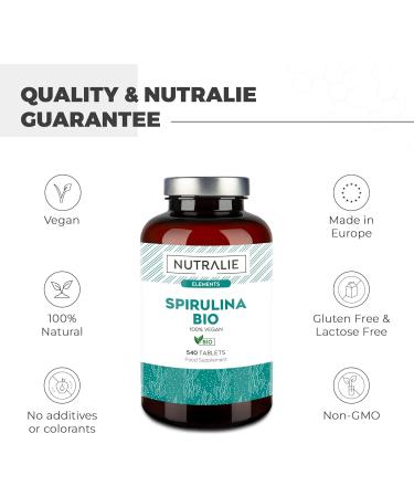 Organic Spirulina Bio 3000mg Dose | Premium Supplement 60% Protein, 19% Phycocianin | 540 Tablets - Buy Online on GoSupps.com