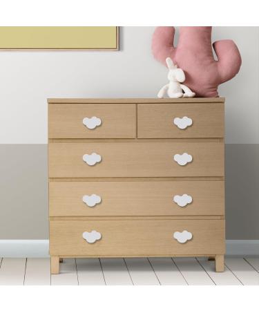 Iniuniu 6 PCs Cloud Shape Drawer Buttons - Soft Adhesive Furniture Handles for Kids' Room Cabinets & Toy Organizers (White) - Buy Online on GoSupps.com