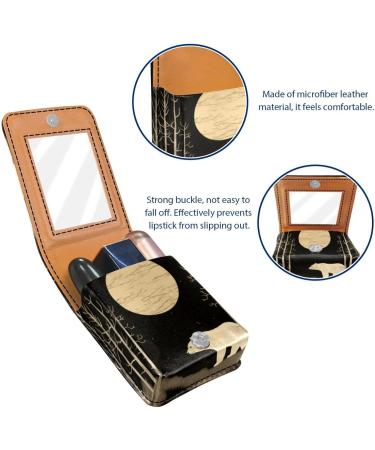 Travel Lipstick Organizer Case | Portable Makeup Bag with Mirror | Bear Moon Forest Tree J004v2prih - Shop Now - Buy Online on GoSupps.com