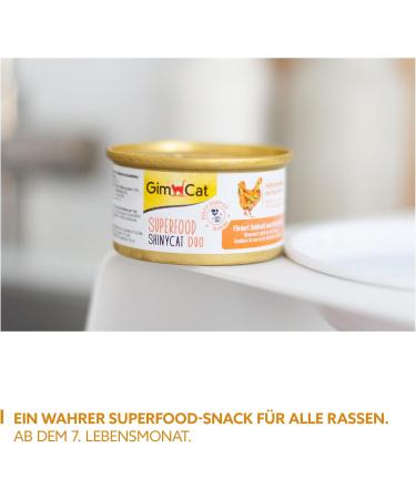 Gimcat Superfood Shinycat Duo Chicken & Carrots - Sugar-Free Cat Food for Adults - 24 Cans (70g Each) - Buy Online on GoSupps.com