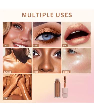 Liquid Highlighter Stick Liquid Luminizer 7.5ml Portable Shimmering Waterproof for Face for Lips - Buy Online on GoSupps.com