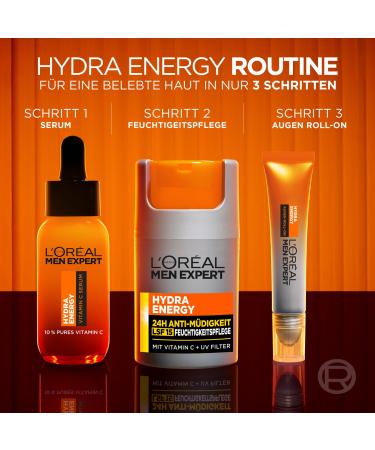 L'Or al Men Expert Facial Care SPF 15 - Invigorating Moisturizer with Vitamin C & Proteins | 24H Anti-Fatigue Hydration - 50ml | New Faces International Shipping - Buy Online on GoSupps.com