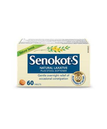 Senokot S Natural Senna Laxative Plus Stool Softener Tablets 60 Tablets