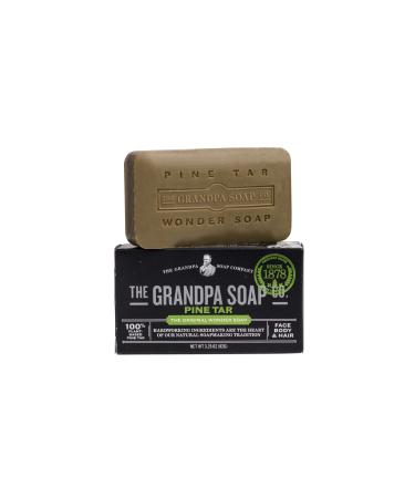 Pine Tar Bar Soap by The Grandpa Soap Company | The Original Wonder Soap |Vegan  3-in-1 Cleanser  Deodorizer & Moisturizer | 3.25 Oz.