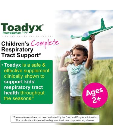 Toadyx Children's Respiratory Tract Support Syrup | Seasonal Ear, Nose, Throat, Chest Health | Clinically Supported Formula with Imunoglukan & Vitamin C | 4oz - Ages 2 - Buy Online on GoSupps.com