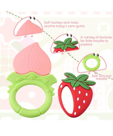 Tyry.hu Baby Silicone Bite Ring Bracelet & Cooling Teething Toys - BPA-Free Fruit Teether Set (6 Pieces) for Newborns - Buy Online on GoSupps.com
