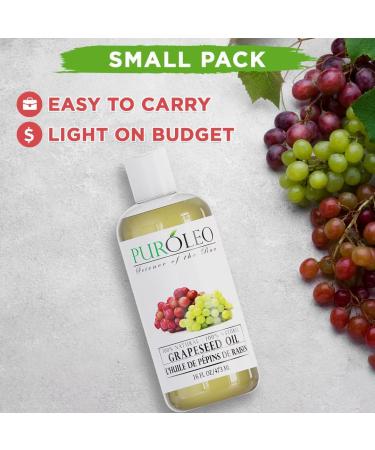 PUROLEO Grapeseed Oil 16 Fl Oz/473 ML (Packed IN CANADA) | Pure Moisturizer Carrier Oil massage oil baby oil hair oil body oil baby oil hair care Oil for hair | Beauty & DIY blend 100% Natural 473 ml (Pack of 1) - Buy Online on GoSupps.com