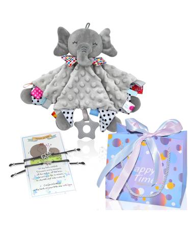 UNMOT Baby Comforters Gift for Newborn Baby Boy Girl New Born Boys and girls essentials sets of baby blanket (Elephant Bracelet Gift Set)