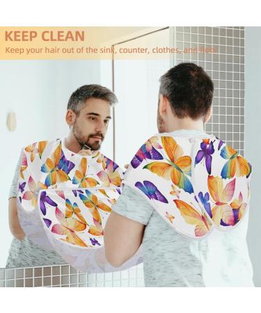 Beard Bib Apron for Men | Non-Stick Waterproof Hair Catcher | Cute Butterflies Design | Perfect for Shaving & Trimming - Buy Online on GoSupps.com