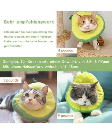 Mayumay Adjustable Cat Collar - Soft Healing Necker for Post-Surgery Recovery | Protective Cone for Kittens & Cats (Avocado Average Size) - Buy Online on GoSupps.com