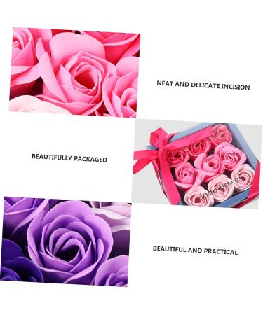 minkissy 4 Boxes Rose Box Rose Soap Flower Romantic Wedding Anniversary Mothers Day Gradient Rose Soap Bouquet Artificial Flower Soap Rose Flower Square Box Roses - Buy Online on GoSupps.com