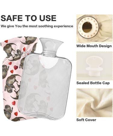 Naanle Heart Otter Hot Water Bottle - 2L Large Transparent Bag for Bed | Heat & Cold Therapy for Pain Relief - Buy Online on GoSupps.com