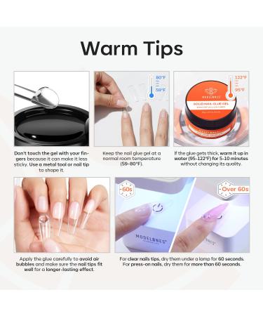 Modelones Solid Nail Glue Gel - Long-Lasting Strong Adhesion for Press On & Acrylic Nails | 30g DIY Nail Art UV Light Cured - Buy Online on GoSupps.com