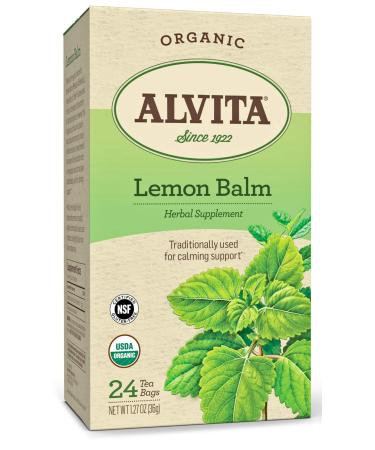 Alvita Organic Lemon Balm Herbal Tea - Made with Premium Quality Organic Lemon Balm Leaves, And Produces A Delightful Lemony Flavor and Aroma, 24 Tea Bags 24 Count (Pack of 1)