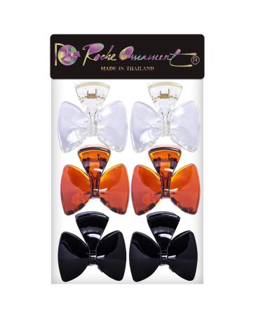 RC Roche 6-Piece Plastic Loop Hair Clips for Women & Girls - Stylish Medium Teeth Clips in Black White Brown & Transparent - Buy Online on GoSupps.com