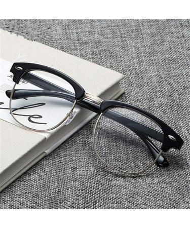 Buy LNTICB Blue Light Glasses - Retro Anti-UV Computer Reading Glasses for Eye Fatigue Relief | Unisex Silver & Black Frames - Buy Online on GoSupps.com