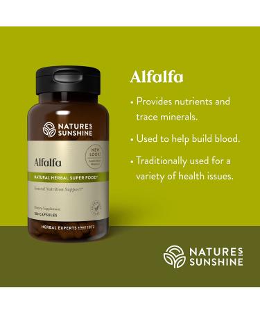 Nature's Sunshine Alfalfa Capsules - 100 Count - Buy Online on GoSupps.com
