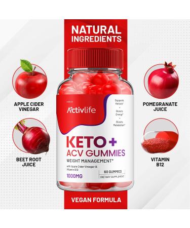 ActivLife Keto ACV Gummies - Active Life Keto Apple Cider Vinegar Gummies ActivLife Keto + ACV Weight Management Gummies ActiveLife Advanced 1000mg Formula (5 Pack - 300 Gummies) - Buy Online on GoSupps.com