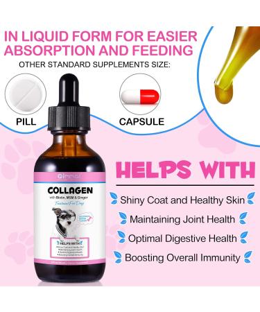 Collagen for Dogs Liquid Collagen for Dogs Dog Collagen-Skin and Coat Supplement for Dogs Collagen Dog Bacon Flavor-2 fl oz - Buy Online on GoSupps.com