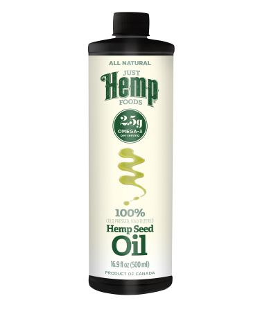 Just Hemp Foods Hemp Seed Oil Cold Pressed 16.9 fl oz (500 ml)