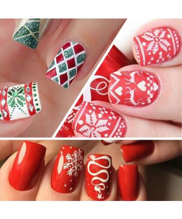 Christmas Nail Stamping Plates - 5Pcs Snowflake Xmas Tree Snowman Nail Stamper Kit - Buy Online on GoSupps.com
