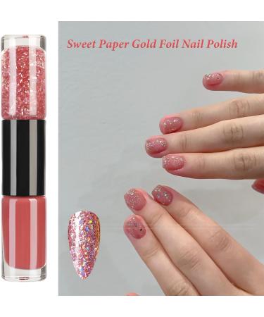 Pink Nail Polish Quick Dry 2 in 1 Glitter Nail Polish Set No Need Cure Nail Varnishes Glossy Finish Long Lasting Easy to Apply DIY Nail Art Manicure at Home Salon Gift for Girls & Women - Buy Online on GoSupps.com