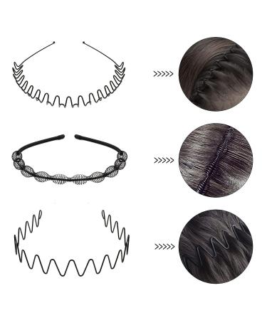 Mujinshow 6PCS Metal Wave Hair Bands - Non-slip Universal Headband for Men and Women - Buy Online on GoSupps.com