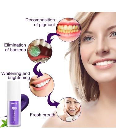 EUBEISAQI Purple Toothpaste Sensitive Teeth 30ml Purple Teeth White Toothpaste Toothpaste for correcting teeth color removing stains improving - Buy Online on GoSupps.com