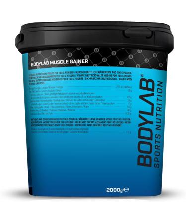 Buy BODYLAB24 Pure Muscle Gainer Cookies & Cream 2kg | 40g Protein 33g Carbs 12g Fat | Enriched with Creatine Monohydrate - Perfect Weight Gainer Shake for Mass Gain - Buy Online on GoSupps.com
