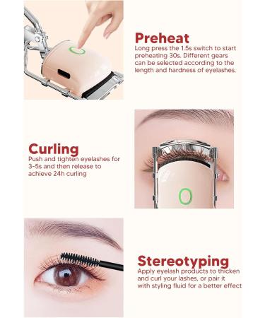 Heated Eyelash Curler with 2 Adjustable Temperature Settings for Long Lasting Curling Curved Design with Gentle Silicone Pad (Socobetafa0wr9u54n-11) - Buy Online on GoSupps.com