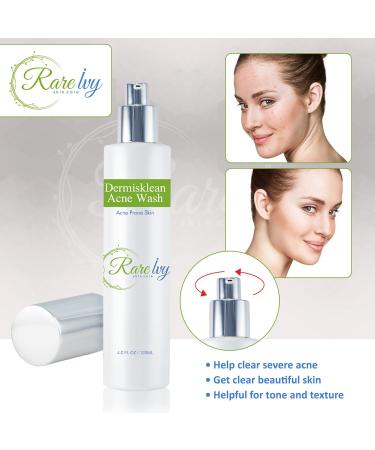 Dermisklean Acne Wash - Exfoliating Facial Cleanser with Glycolic & Salicylic Acid for Oily Blemish-Prone Skin (120 ML) - Non-Comedogenic Daily Use - Buy Online on GoSupps.com