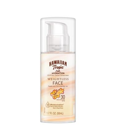 Hawaiian Tropic Silk Hydration Weightless Face Oil-Free Sunscreen Lotion  SPF 30 1.7 oz (50 ml)