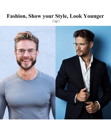 3 Pack Stylish Metal Frame Blue Light Blocking Reading Glasses for Men - Mix Color 1.5x - Buy Online on GoSupps.com