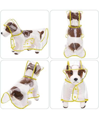 Shop Petcute Waterproof Dog Raincoat - Transparent PVC Hooded Design for Medium & Large Dogs - Breathable Button Closure - Yellow - Buy Online on GoSupps.com